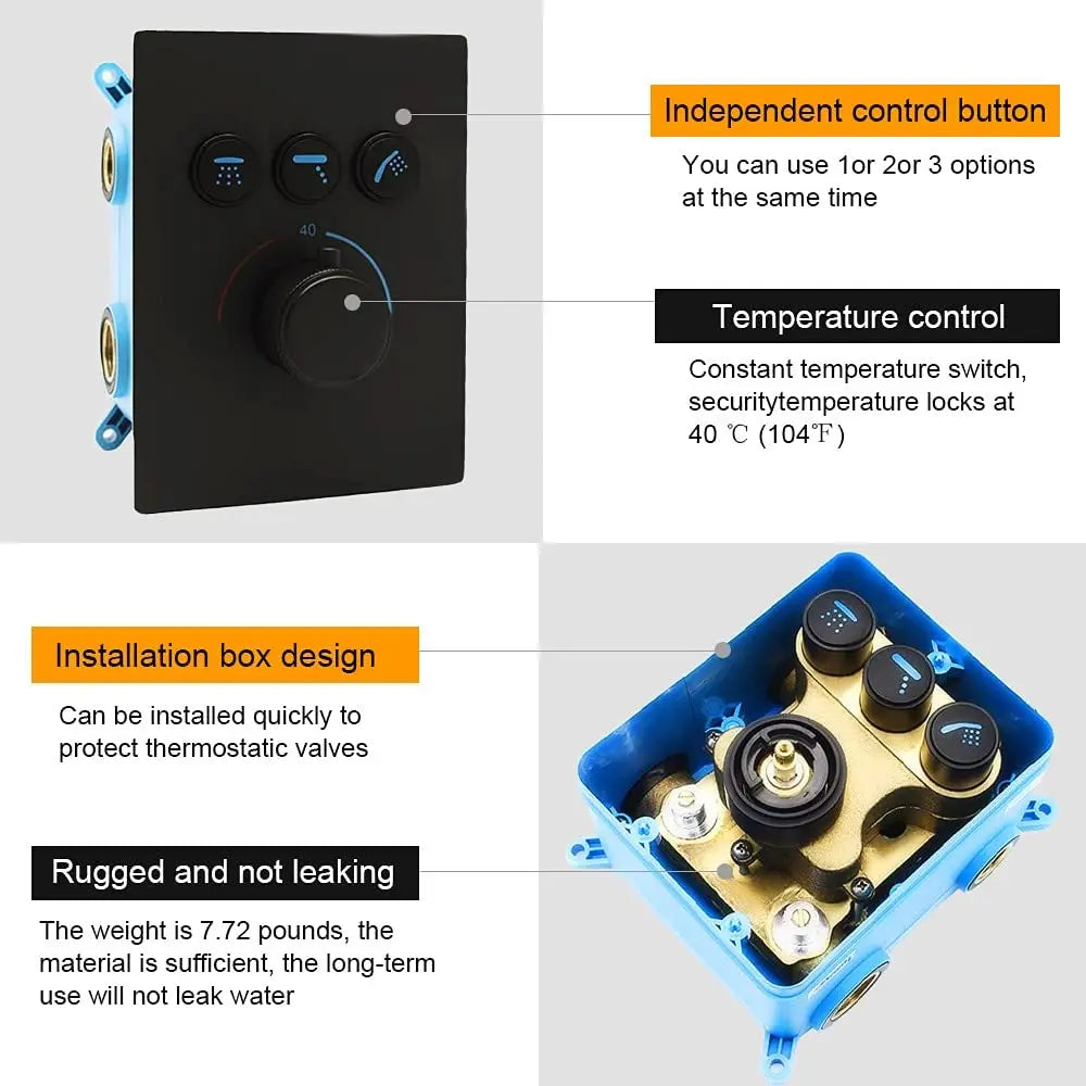 Shower Fixtures Ceiling Mounted Rainfall  Shower System With Jets