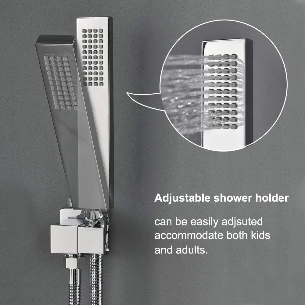 Solid Brass Square Rainfall  Bathroom Shower System Ceiling Mounted Rain Shower Faucet Set