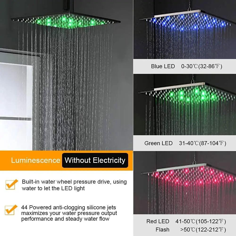 Shower Fixtures Ceiling Mounted Rainfall  Shower System With Jets