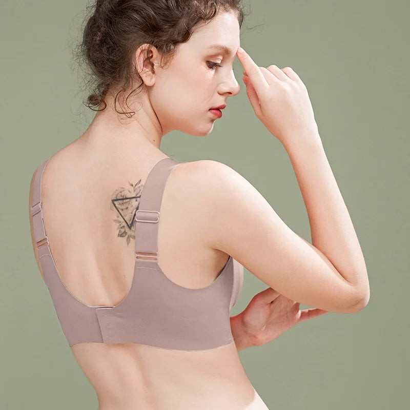 New Design Solid Color Smooth Non-Trace Bra Wholesale Soft Comfortable Woman Seamless Wireless Jelly Bra