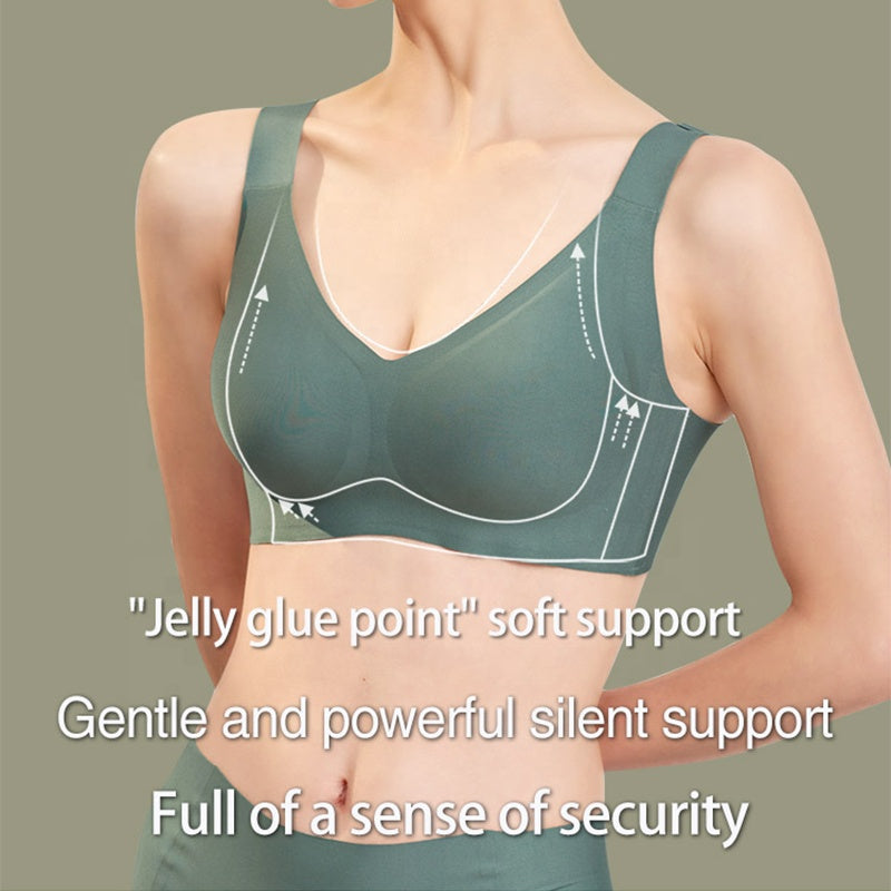 New Design Solid Color Smooth Non-Trace Bra Wholesale Soft Comfortable Woman Seamless Wireless Jelly Bra