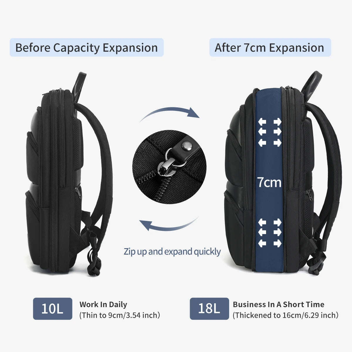 Tigernu Expandable Backpack Men Thin Bags For Men Travel Backpack Waterproof Male 15.6inch Laptop Backpack Bag Mochilas Knapsack