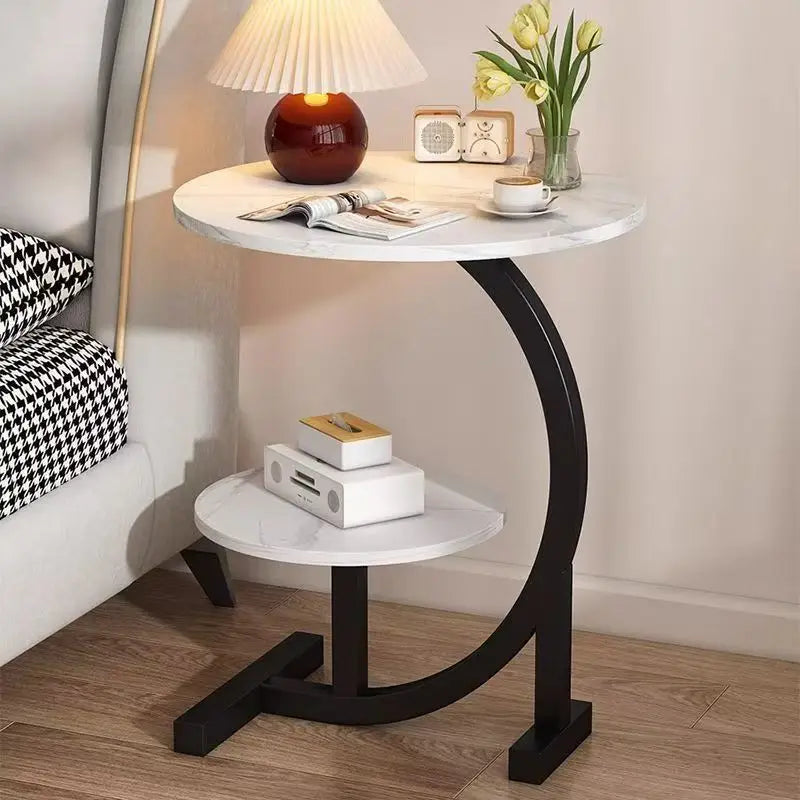 Modern C-Shaped Nordic Tea Coffee Tables Convertible Bed Side Table For Living Room Small Elegant Wooden Furniture For Apartment