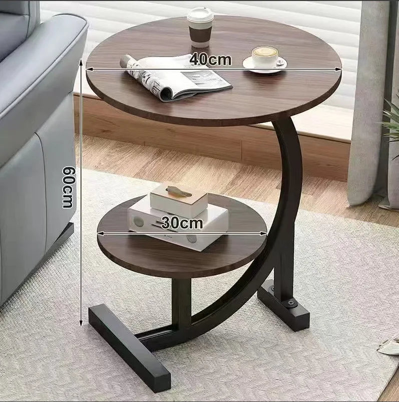 Modern C-Shaped Nordic Tea Coffee Tables Convertible Bed Side Table For Living Room Small Elegant Wooden Furniture For Apartment