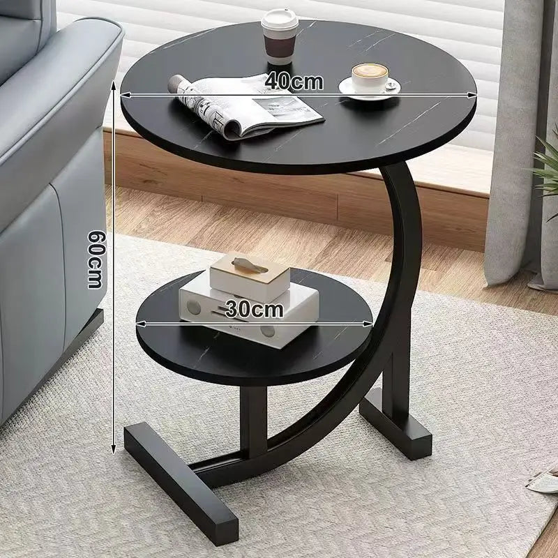Modern C-Shaped Nordic Tea Coffee Tables Convertible Bed Side Table For Living Room Small Elegant Wooden Furniture For Apartment